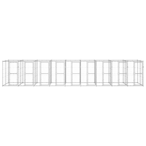 vidaXL Utend&oslash;rs hundeg&aring;rd 21,78 m&sup2; galvanisert st&aring;l