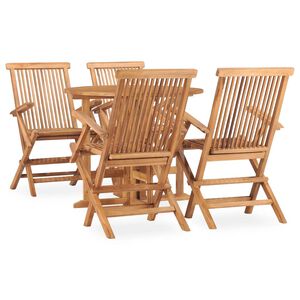 vidaXL Utend&oslash;rs spisestue sammenleggbar 5 deler heltre teak