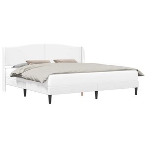 vidaXL Sengestamme med hodegjerde Hvit 180 x 200 cm Kunstl&aelig;r