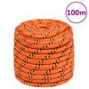 vidaXL B&aring;ttau oransje 16 mm 100 m polypropylen