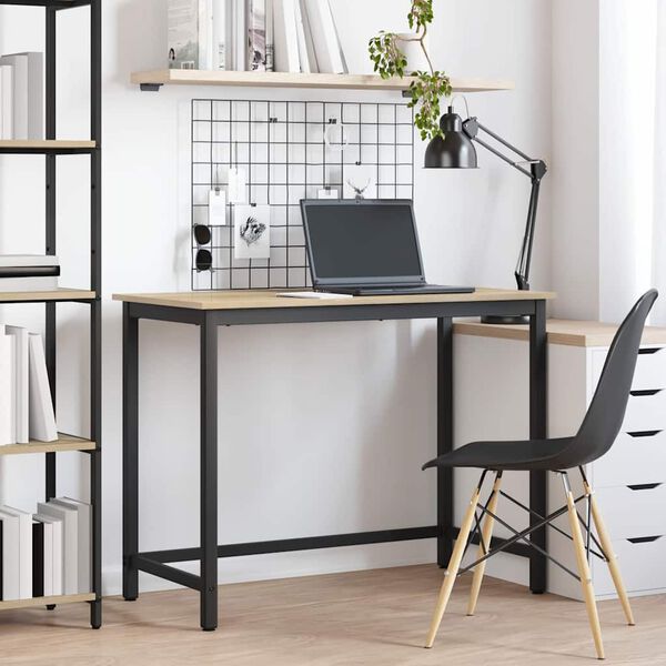 vidaXL bord Sonoma eik 80 x 50 x 76,5 cm Konstruksjonsvirke og st&aring;l