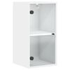 vidaXL Sideskap med glassd&oslash;rer hvit 35x37x68,5 cm
