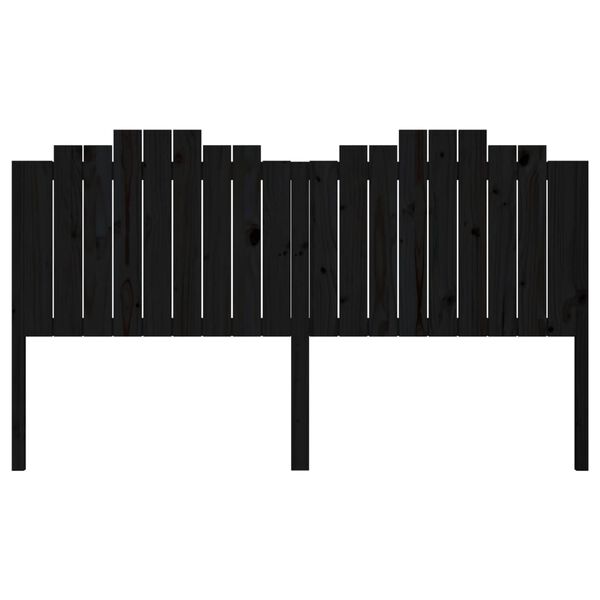 vidaXL Sengegavl svart 186x4x110 cm heltre furu