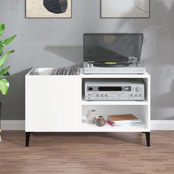 vidaXL Hifi-benk hvit 84,5x38x48 cm konstruert tre