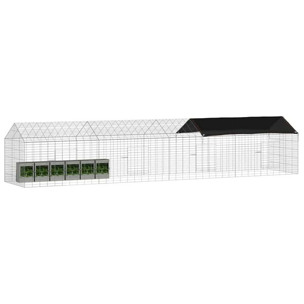 vidaXL Kaninbur s&oslash;lv 400 x 78 x 78 cm Galvanisert St&aring;l