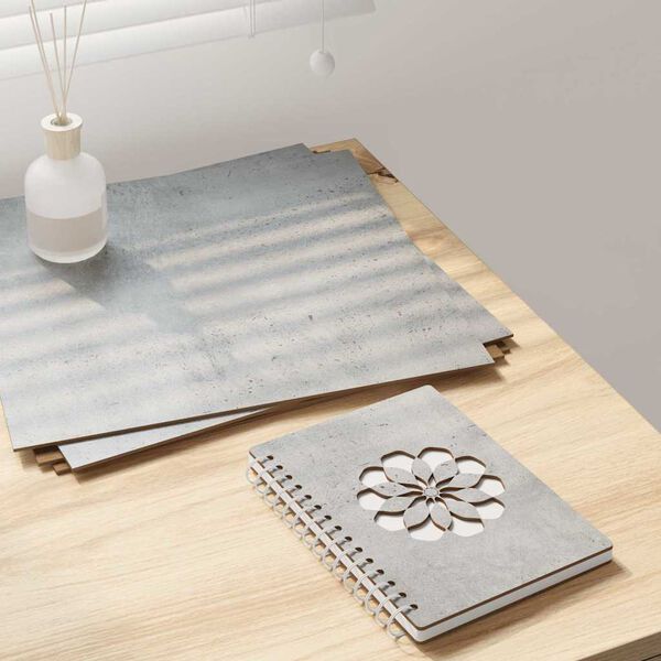 vidaXL Dekorpaneler 50 pcs Betonggr&aring; 30 x 30 x 0,27 cm Konstruert tre