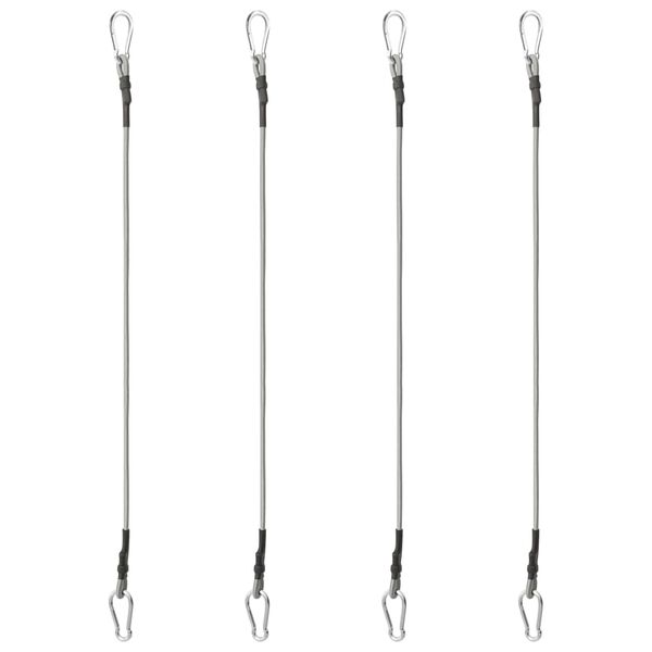 vidaXL Tau med karabinkroker 4 stk gummi