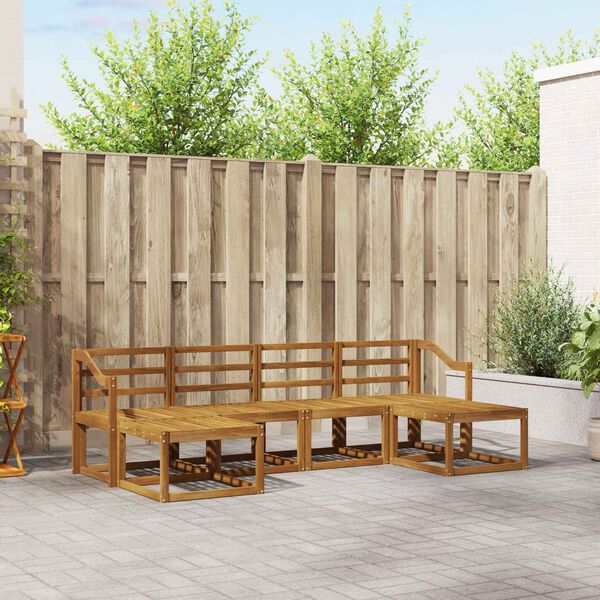 vidaXL Utend&oslash;rs sofa-sett 6 pcs Naturlig Konstruert tre