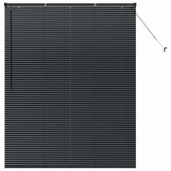 vidaXL Vindu Persienne med gardiner Svart Aluminium