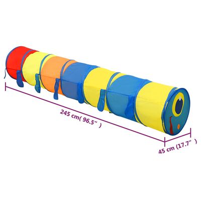 vidaXL Leketunnel for barn flerfarget 245 cm polyester