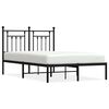 vidaXL Sengeramme i metall med hodegavl svart 135x190 cm