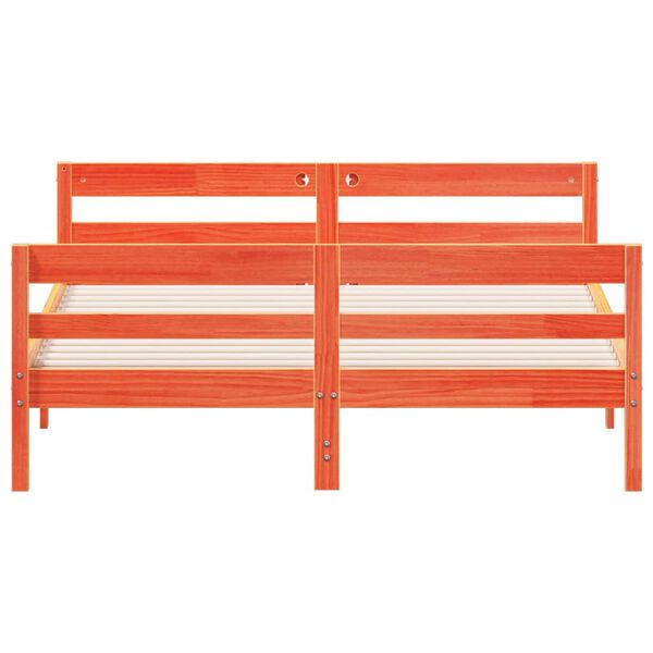 vidaXL Sengeramme uten madrass voksbrun 120x200 cm heltre furu