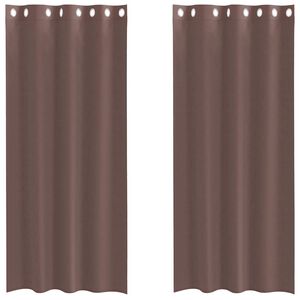 vidaXL Voilegardiner med grommets 2 stk brun 140x245 cm