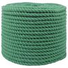 vidaXL Bomull Tau 12 mm 250 m Gr&oslash;nn 100% Bomull