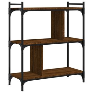 vidaXL Bokhylle 3 etasjer brun eik 76x32x88 cm konstruert tre