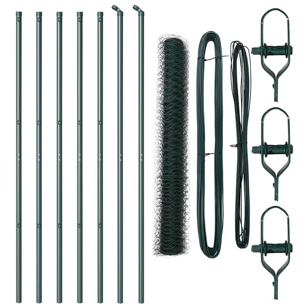 vidaXL Gjerdep&aring;le gr&oslash;nn 10 x 1,4 m (50 mm nett) St&aring;l og PVC