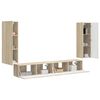 vidaXL TV vegghyllesett Veggmontert 4 pcs Sonoma eik Konstruert tre