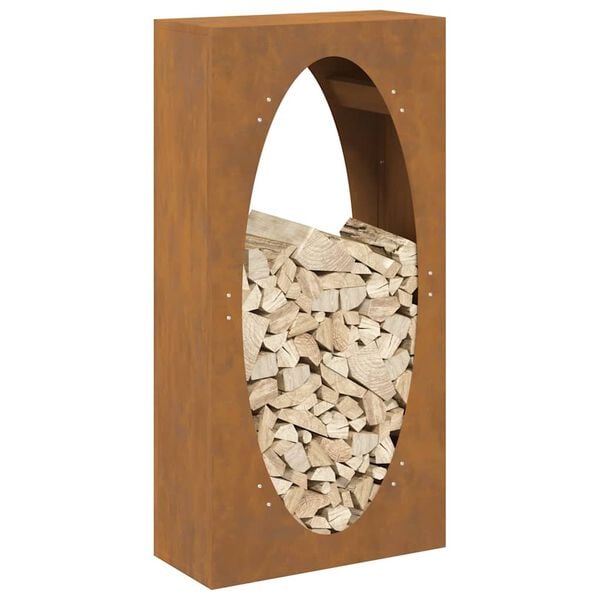 vidaXL Vedstativ 50x23x100 cm oksidert st&aring;l