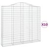 vidaXL Gabionkurver buede 10 stk 200x30x180/200 cm galvanisert jern