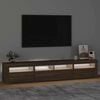 vidaXL TV-benk med LED-lys brun eik 210x35x40 cm