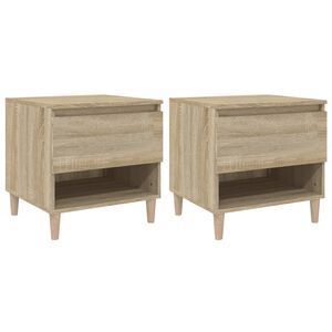 vidaXL Nattbord 2 stk sonoma eik 50x46x50 cm konstruert tre