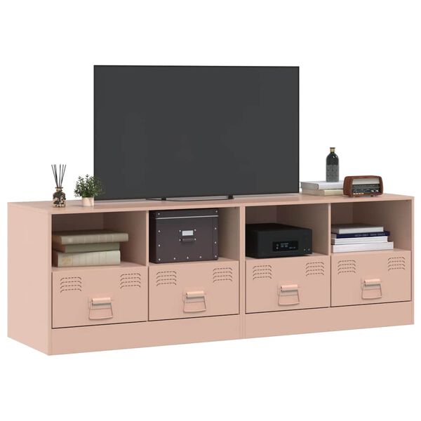 vidaXL TV-benker 2 stk rosa 67x39x44 cm st&aring;l
