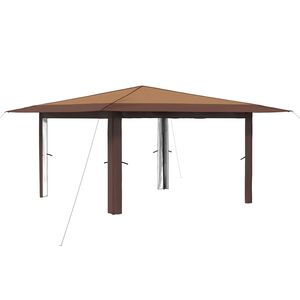 vidaXL Gazebo uten sidevegg 4 x 4 m Beige og Brun