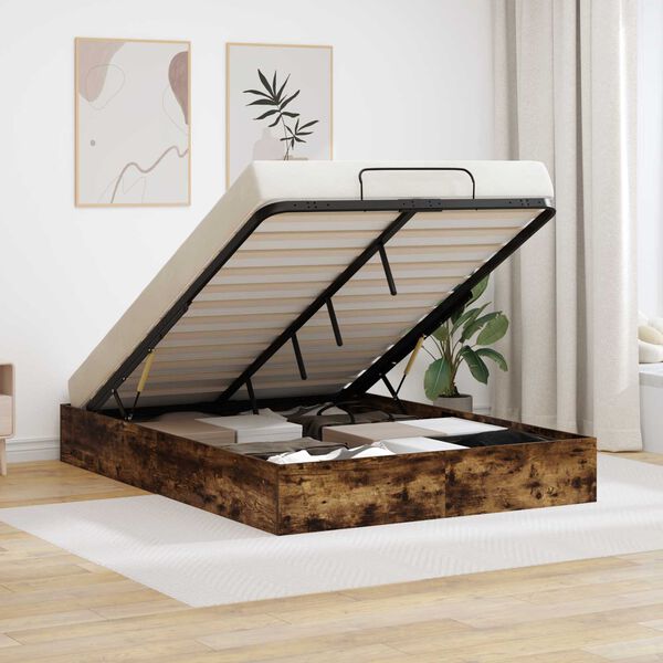 vidaXL Ottoman sengeramme R&oslash;kt Eik 193 x 120 x 25 cm Konstruert tre