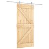 vidaXL Skyved&oslash;r Naturlig og Hvit 95 x 210 cm Massiv Furu Tre