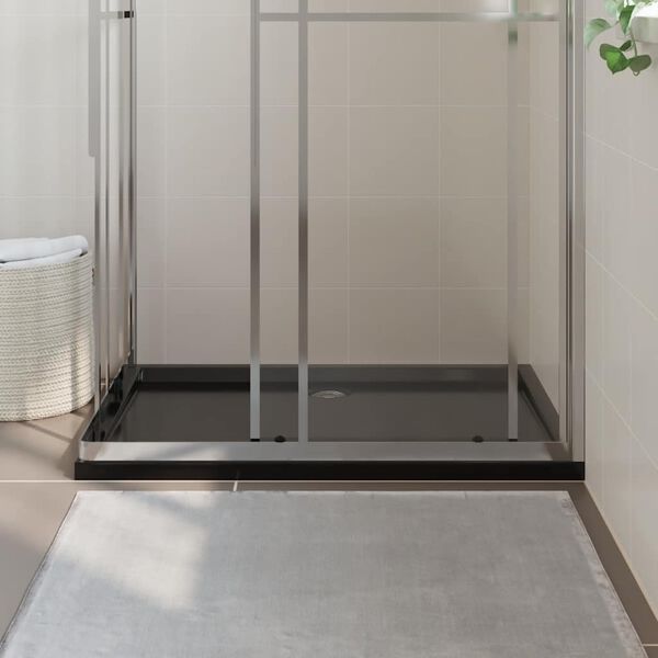 vidaXL Rektangulært dusjbrett ABS svart 80x120 cm