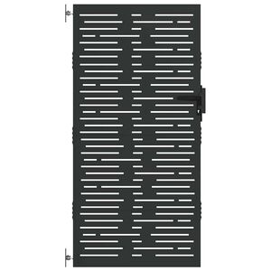 vidaXL Hageport 85 x 175 cm Pulverlakkert st&aring;l Svart L&aring;sbar