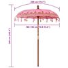 vidaXL Balinesisk Parasol Rosa 185 x 185 x 260 cm