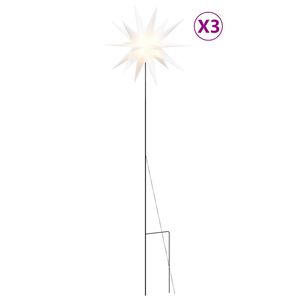 vidaXL Julelys med plugger og LED 3 stk foldbar hvit 57 cm