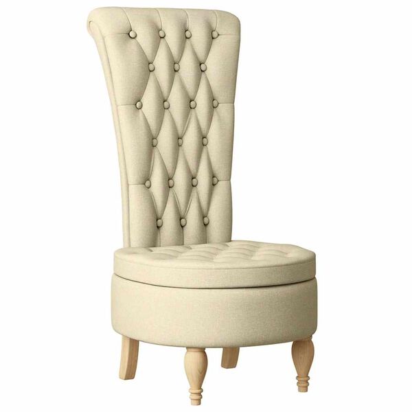 vidaXL Slipper Stol Krem 56,5 x 70 x 110 cm stoff