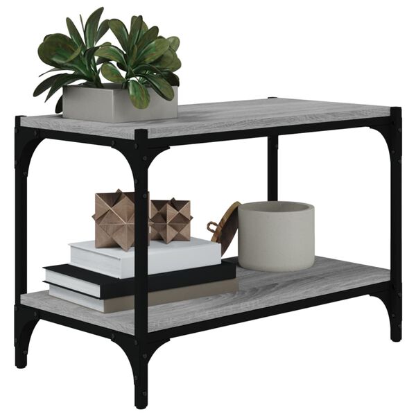 vidaXL TV-benk gr&aring; sonoma 60x33x41 cm konstruert tre og st&aring;l