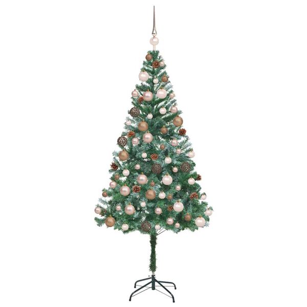 vidaXL Kunstig juletre med 300 LED med stativ gr&oslash;nn 180 cm PVC og st&aring;l