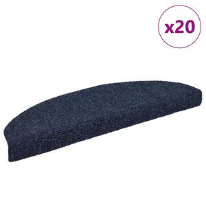 vidaXL Trappematter selvklebende 20 stk 65x21x4 cm bl&aring; halvrund store