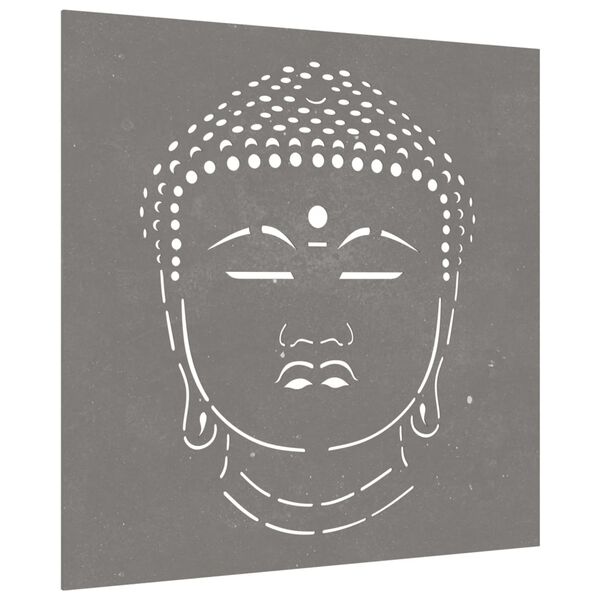 vidaXL Veggdekorasjon til hage 55x55 cm cortenst&aring;l Buddha-design