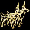 vidaXL Julereinsdyrfigurer 2 stk varmhvit 60x30x60 cm