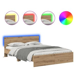 vidaXL Sengestamme Artisan Eik 150 x 200 cm Konstruert tre