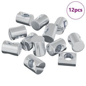 vidaXL Fattnut 12 pcs s&oslash;lv M6 x 13 mm Metall