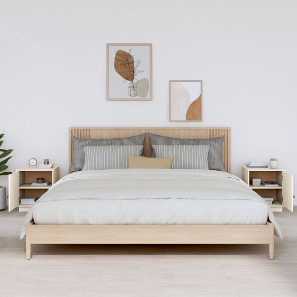 vidaXL Nattbord 2 stk hvit 40x34x45 cm heltre furu