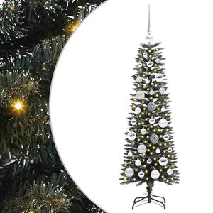 vidaXL Kunstig juletre med 150 LED gr&oslash;nn 120 cm PVC og plast og st&aring;l