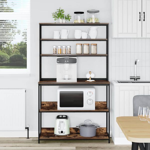 vidaXL Kj&oslash;kkenskap R&oslash;kt eik 100 x 40 x 168 cm Konstruert tre