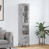 vidaXL Highboard betonggr&aring; 34,5x34x180 cm konstruert tre