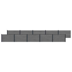 vidaXL Gjerdeplate 10 pcs WPC og Aluminium Gr&aring;