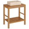 vidaXL Baderomshylle heltre teak med vask marmor kremhvit