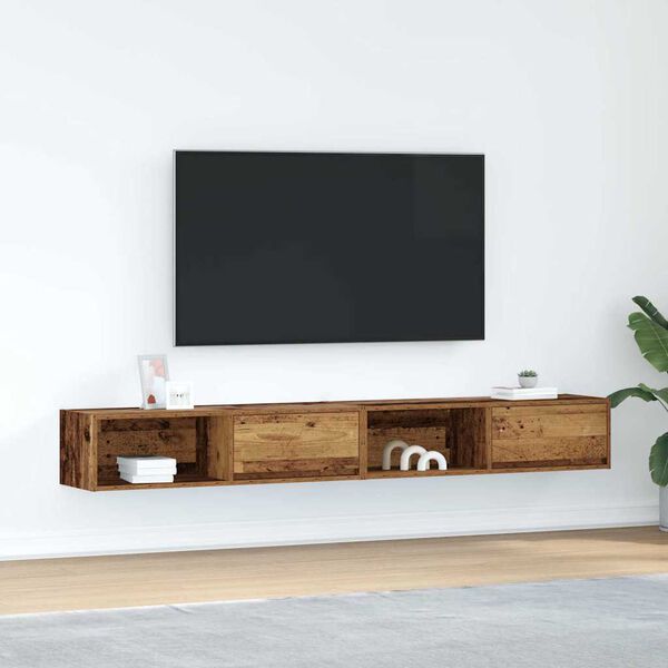 vidaXL TV-benker 2 stk gammelt tre 100x31x25,5 cm konstruert tre