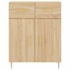 vidaXL Highboard sonoma eik 69,5x34x180 cm konstruert tre