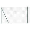 vidaXL Kjedegjerde med betongbase 25 x 1,6 m PVC-belagt st&aring;l Gr&oslash;nn